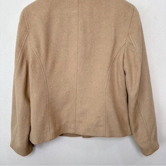Talbots Womens 12 Pure Camel Hair Brown Short Peacoat Jacket - Picture 9 of 16